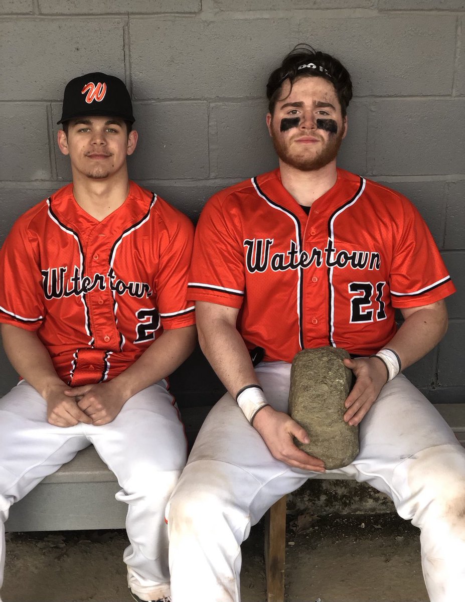 WatertownHSBase's tweet photo. You all may have noticed that there have not been any #RockOfTheGame posts this season. With that being said, Watertown baseball has announced the retirement of #DonnaTheRock. Here are a few of our favorite moments with Donna. #ctbase https://t.co/IMWji12KsF