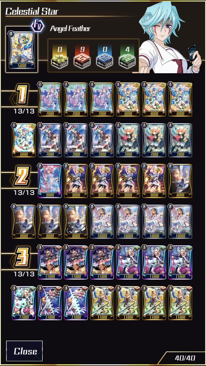 TisaVhasce's tweet photo. As much as I post TEPPEN, its been a Vanguard Zero month for me this month. Grinding the materials and ranked play to get those packs. My current 4 decks Iβve been working on/running. Reverse Ramiel and Star Vaderβs have been my favorites though. #Cardfightvanguardzero #cfvzero https://t.co/BDqXsK84pr