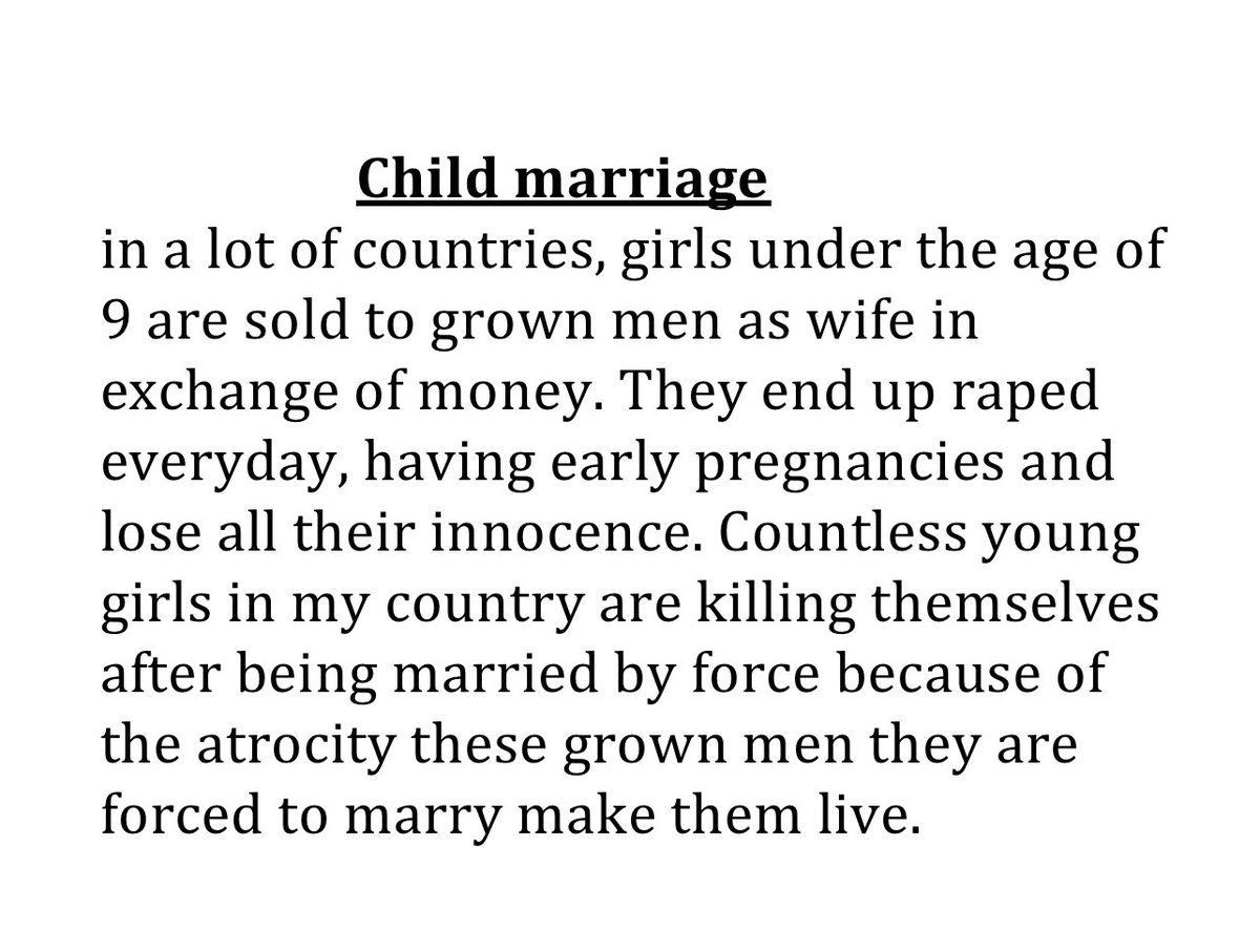 Way too often i hear some people say that the oppression of women in society has nothing to do with their sex. And when i hear this, i feel insulted as an african woman since "Sex based oppression" is part of our everyday life. This is a thread about some of those issues.