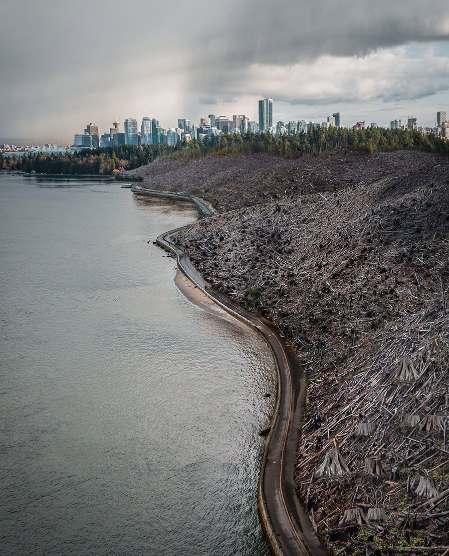 A group of Vancouver conservationists have created images that offer before and after views of Stanley Park and Capilano Park, if both were to be logged. They hope to raise awareness around potential old-growth logging  at Fairy Creek on Vancouver Island. vancouverisawesome.com/vancouver-news…