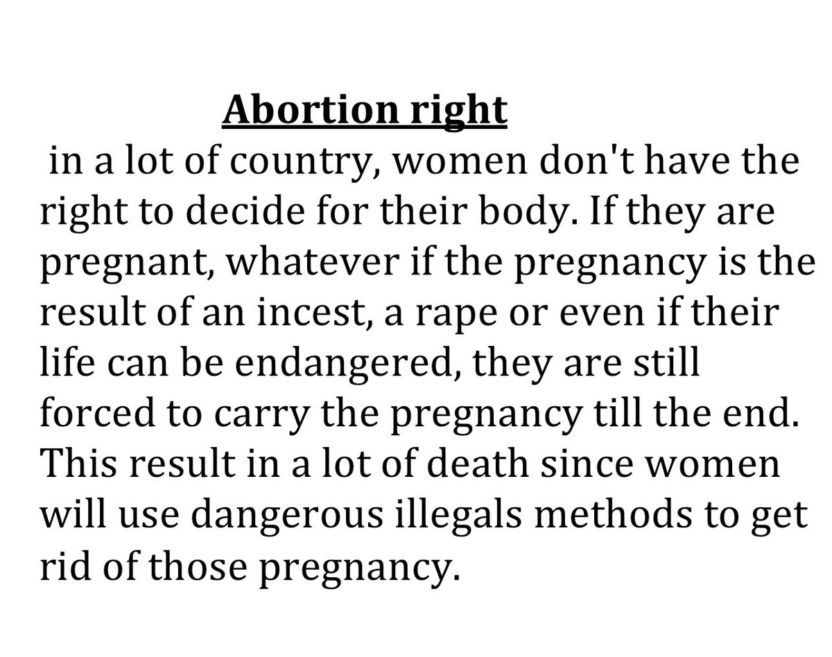 Way too often i hear some people say that the oppression of women in society has nothing to do with their sex. And when i hear this, i feel insulted as an african woman since "Sex based oppression" is part of our everyday life. This is a thread about some of those issues.