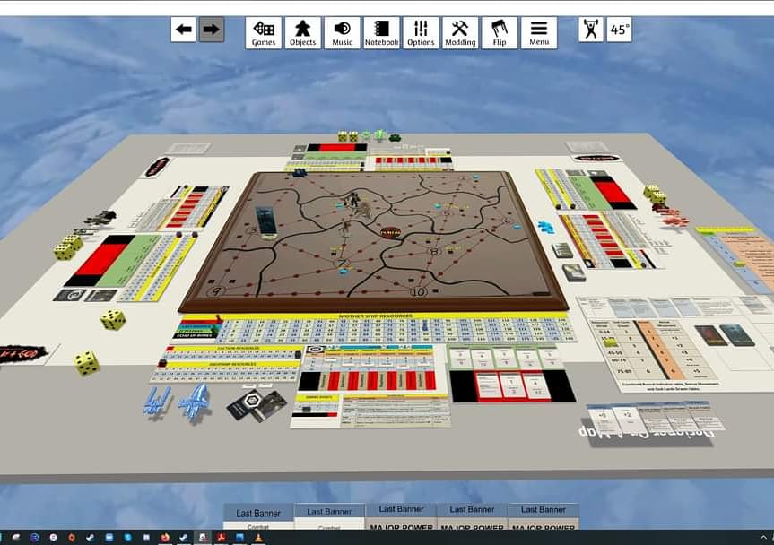 HuntedByAGod's tweet photo. TTS first-run in solo mode since rules overhaul.

I'm getting smashed, so all seems to be working ok... 
#indiedev  #indiegamestudio #bggcommunity #boardgamegeek #indiegamedev #gamedev #bgg #boardgameddict #boardgamenight #tabletopgames #sologamer #TTS 
#boardgamedesigner https://t.co/6AeGm4KlLS