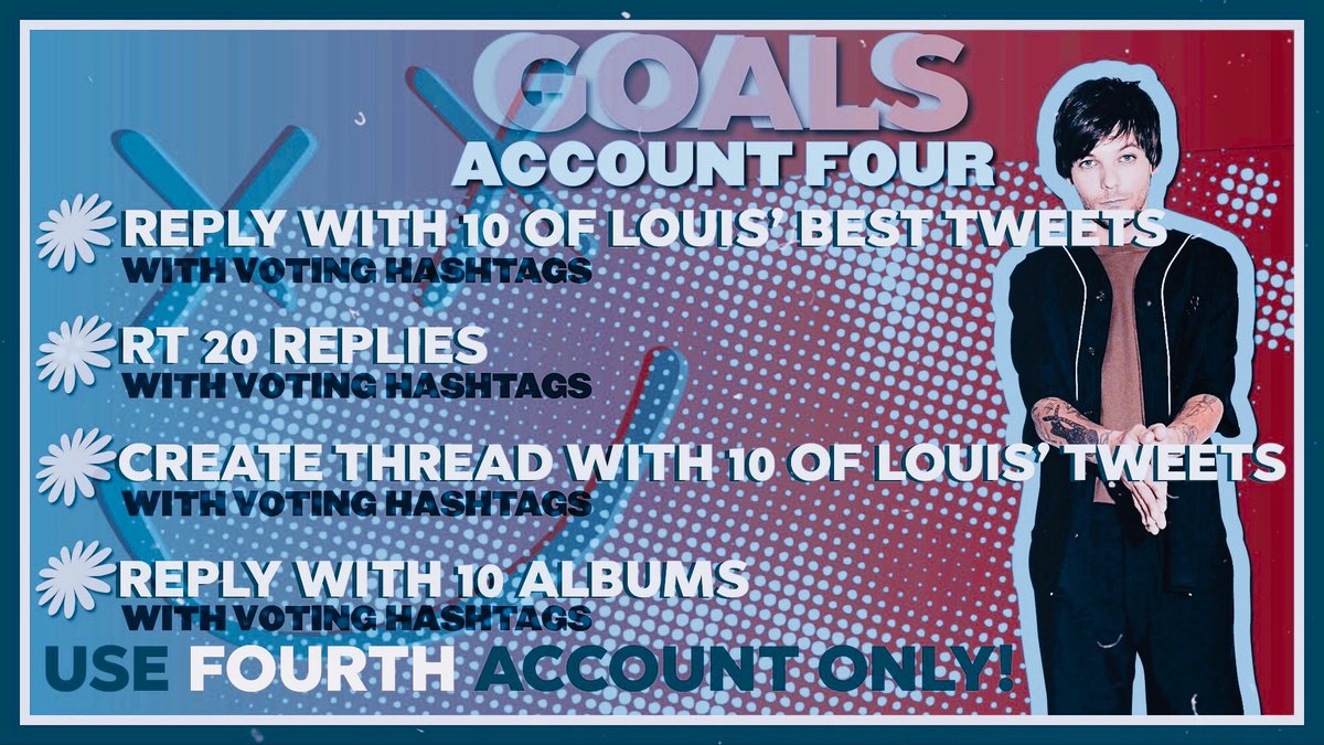 🌟| VOTING GOAL

I’m voting for #Louies for #BestFanArmy #iHeartAwards

Goals: 1k replies, 1k RTs

Use the graphic below to guide your voting! Do not skip steps. If you have questions, check out the carrd: iheart2021-hl.carrd.co
