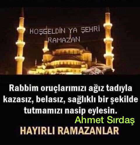 ahmetsirdas's tweet photo. Mübarek Ramazan-ı Şerif Ayınızı kutlar, barışlara, huzurlara,  esenliklere, hayırlara, sonsuz sağlık ve mutluluklara vesile olmasını dilerim. Sonsuz selamlarımla Allah’a emanet olunuz. Ahmet Sırdaş https://t.co/mZl1lT3wAe
