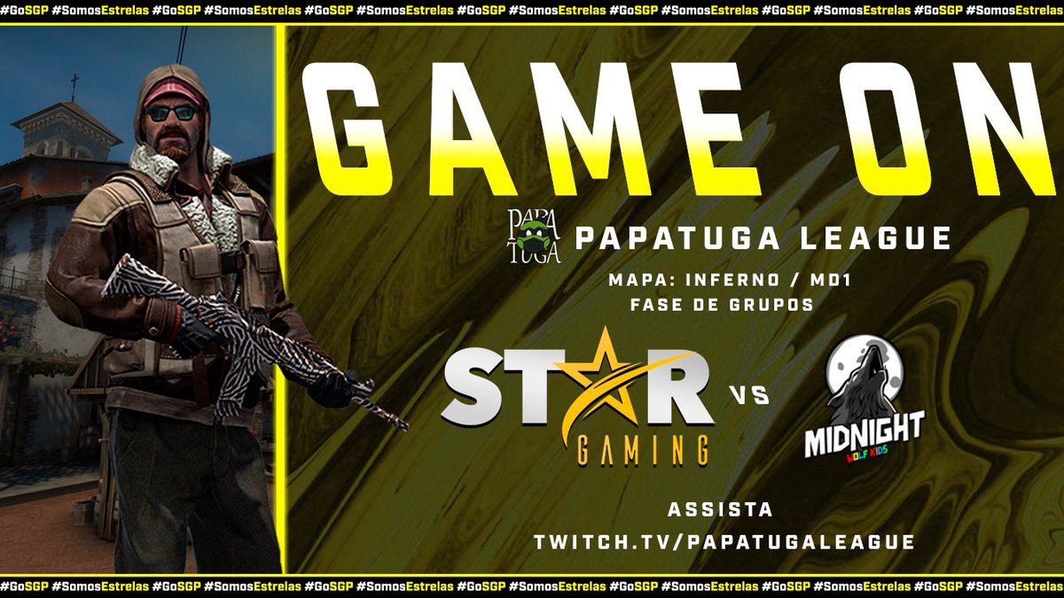 StarGamingBR_'s tweet image. Agora é foco na rapaziada do CS:GO!

Jogo valendo a classificação contra a "MidnightWolves Kids".
Vamo com tuuuuuuudo!

#GoSGP ✨
#SomosEstrelas ⭐

Assista-&amp;gt; twitch.tv/papatugaleague