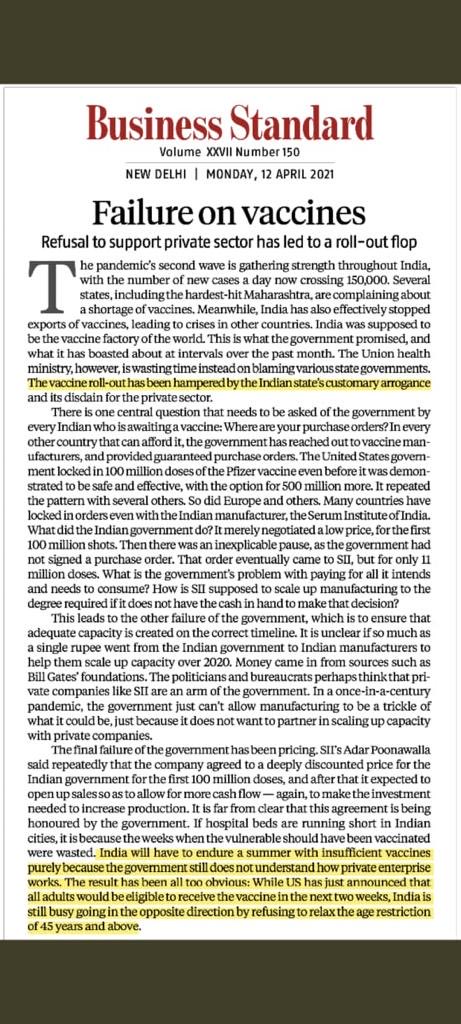 LuckyInvest_ARK's tweet image. Government Arrogance leads to lives lost and economic devastation for the vaccine factory of the world