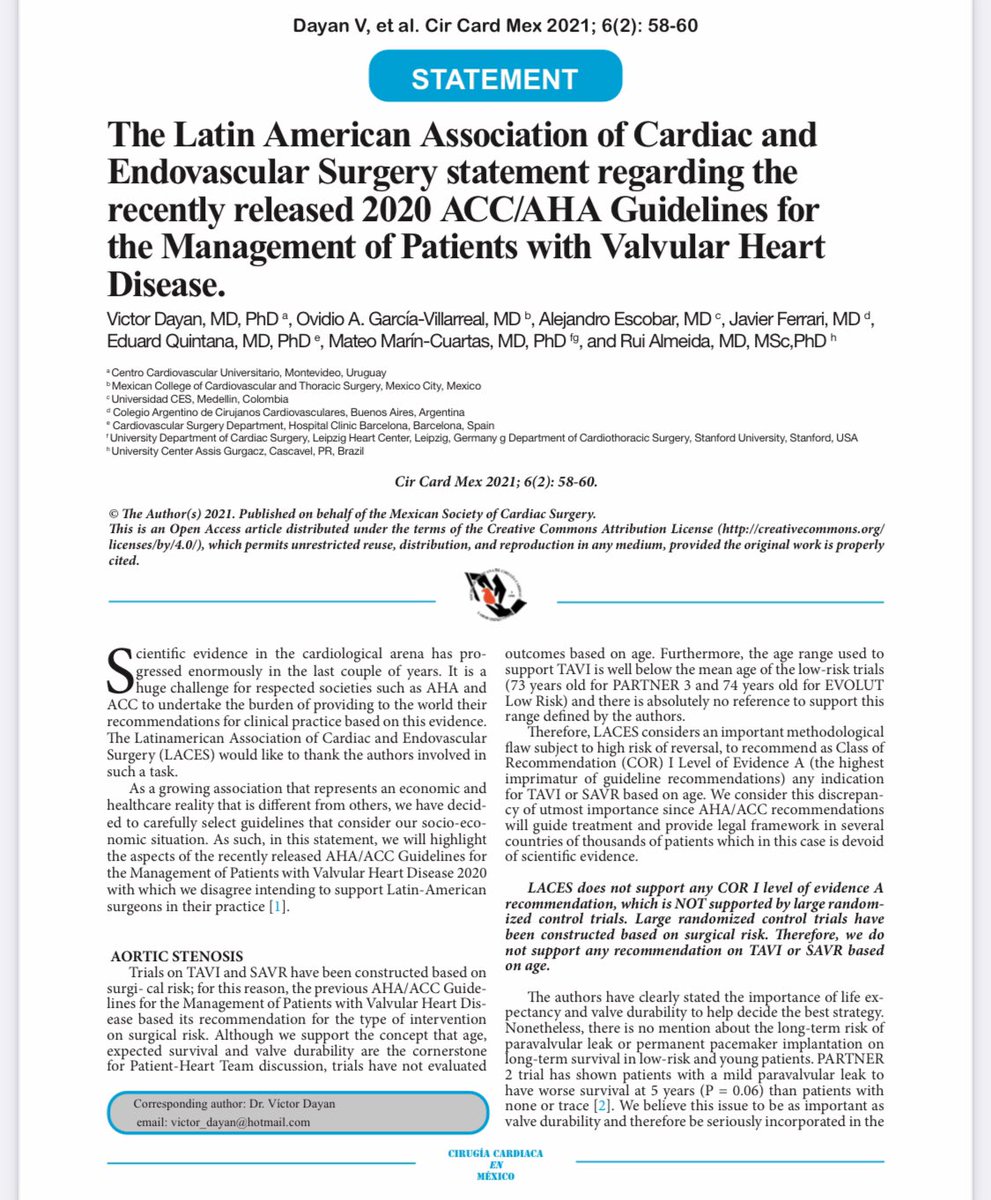 ovidiogarciav's tweet photo. Six different journals endorsing our LACES Statement: Eur J Cardiothorac Surg, Ann Thorac Surg, J Thorac Cardiovasc Surg, Cir Card Mex, Braz J Cardiovasc Surg, and Cir Cardiovasc. This means to say how important is to take a clear and precise vision about the reality. https://t.co/XitoSTT8Nv
