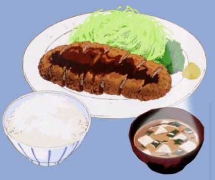 アニメ版美味しんぼスタンプ、トンカツ大王の主人とトンカツがあるのは