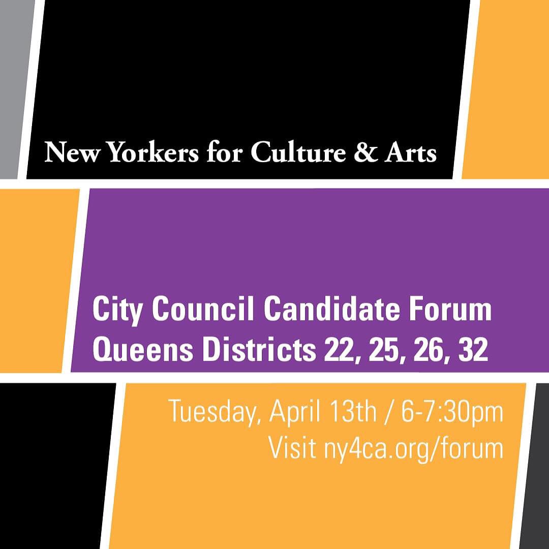EclipsesGTNY's tweet photo. @EclipsesGTNY will join the nonpartisan Queens City Council Candidate Forum hosted by @ny4ca1 on April 13th 6-7:30pm EST to hear from candidates from Districts 22, 25, 26, 32 and the public  to discuss arts, culture, and community. https://t.co/I0J9KJsn3M