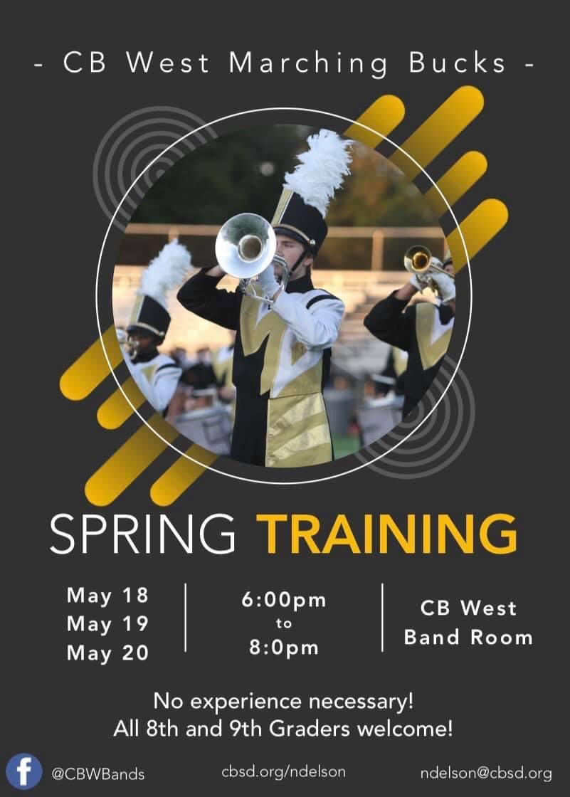 ScottBlind13's tweet photo. Check out the new Central Bucks West Marching Bucks promo video! We can’t wait for this show!  Spring training dates for current 8th &amp; 9th graders have been released. We are looking forward to seeing a lot of new faces this year! 

https://t.co/XDxql9U38l https://t.co/WUE9opzvLa