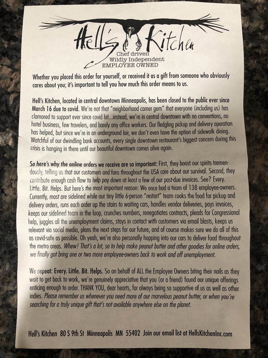 carolinawahoo1's tweet photo. ⁦@wesbury⁩ such a good restaurant but this is reality.  Always enjoy visiting when there. #reopennow https://t.co/PfLH5p7259