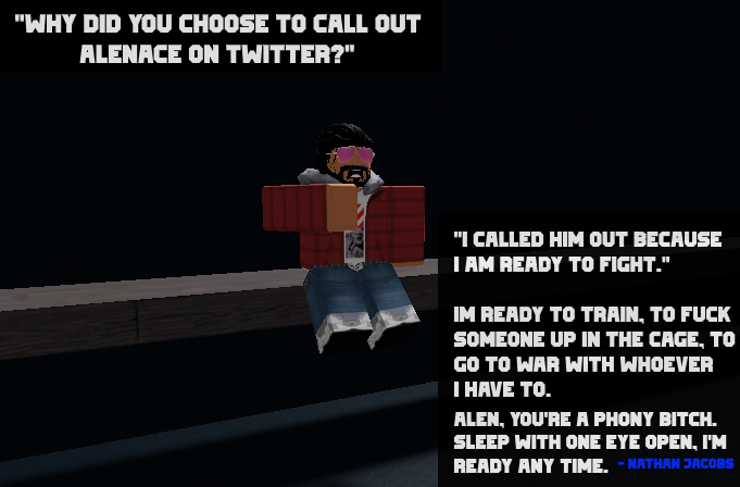 CFCRoblox's tweet photo. MINUTES AFTER we tweeted about Alenace, Nathan Jacobs took to twitter to call Alen out. We caught up with him as he was leaving the performance center and asked him this: (@Nathanx1322) https://t.co/6PIVPfe597