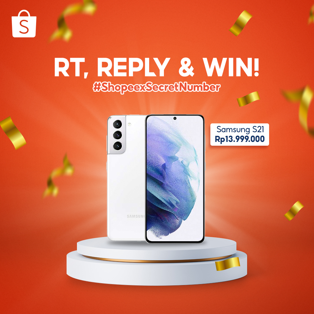 ShopeeID's tweet image. SOBAT SHOPEE &amp;amp; LOCKEY! Buat ramein Secret Number di Shopee Big Ramadan Sale TV Show tanggal 30 APRIL '21, mimin mau GIVEAWAY SAMSUNG S21 nih!

1. FOLLOW @ShopeeID
2. RT &amp;amp; LIKE tweet ini
3. REPLY #ShopeexSecretNumber #ShopeeSayangLockey #ShopeeWithSecretNumber SEBANYAK-BANYAKNYA!