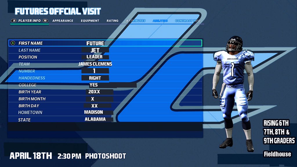 Rising 6th-9th grade Jets we will have an Official Visit day and photo shoot this Sunday starting at 2:30. If you are a Future Jet we want you there! Our Varsity Players will be on campus showcasing their skills at our combine as well! <a href="/JCJetsFootball/">James Clemens Jets Fb</a>