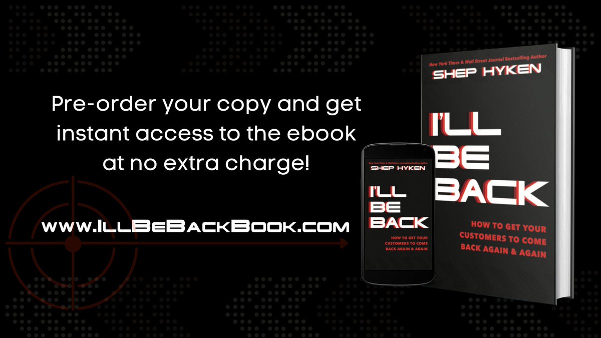 Hyken's tweet image. Preorder my new book: I'LL BE BACK - How to Get Customers to Come Back Again &amp;amp; Again today. Receive #eBook version immediately! buff.ly/3sasckH
Learn how to build the I’ll Be Back culture, 10 loyalty killers that can terminate your relationship with customers &amp;amp; more! #CX