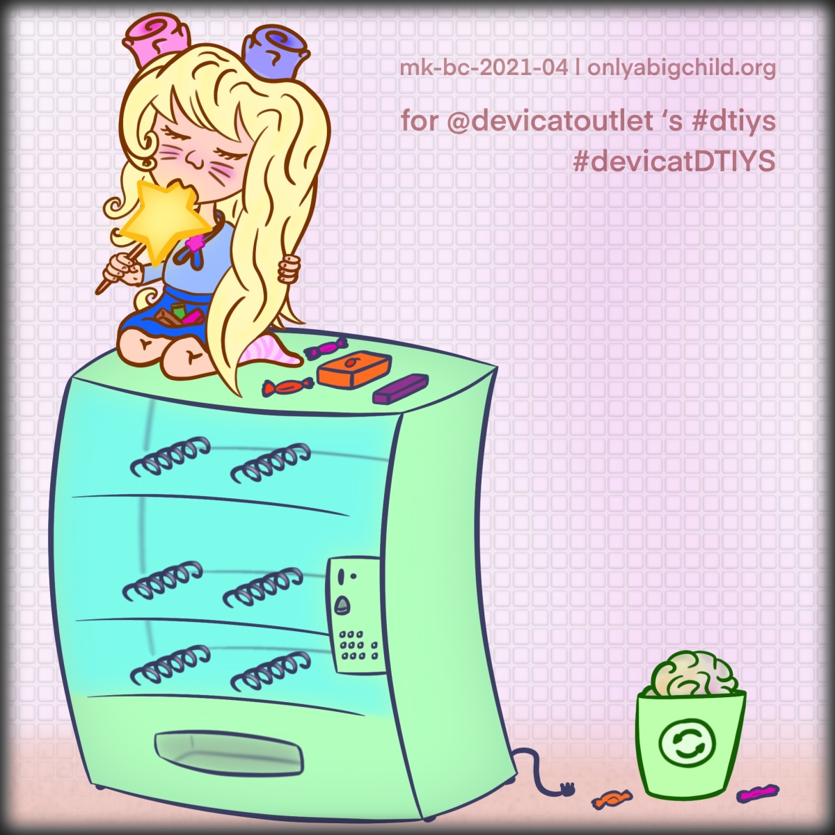 onlyabigchild's tweet photo. ... if CandiCat in @devicatoutlet 's #dtiys #devicatDTIYS had unguarded access to this vending machine ...
.
https://t.co/IkfUhSLmYb
.
#girl #candy #vendingmachine #artist #broadcaster #drawing #toldworld #storytelling #illustration #digitalart #digitaldrawing #procreate #ipadpro https://t.co/RxhymG13Xu