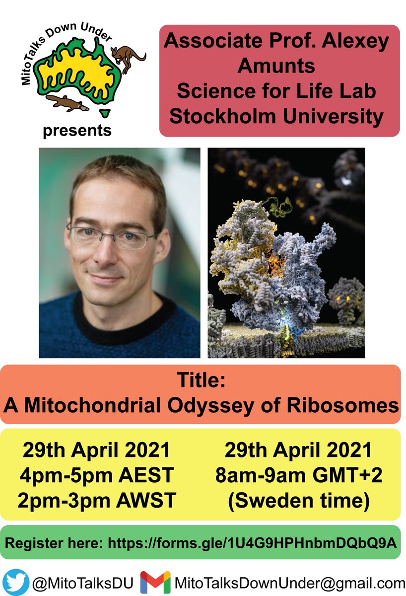 MitoTalks Down Under (@mitotalksdu) on Twitter photo We are excited to announce the next speaker for MitoTalks Down Under- <a href="/A_Amunts/">Alexey Amunts https://bsky.app/profile/amunts.bsky</a> Assoc. Prof. Alexey Amunts! Join us for a Mitoribosome Odyssey on the 29th of April at 4pm AEST. Register here: forms.gle/1U4G9HPHnbmDQb…
Zoom details to follow soon! We are excited to announce the next speaker for MitoTalks Down Under- <a href="/A_Amunts/">Alexey Amunts https://bsky.app/profile/amunts.bsky</a> Assoc. Prof. Alexey Amunts! Join us for a Mitoribosome Odyssey on the 29th of April at 4pm AEST. Register here: forms.gle/1U4G9HPHnbmDQb…
Zoom details to follow soon!