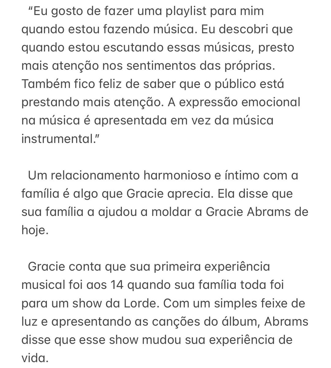 GracieAbramsBRA's tweet photo. https://t.co/YbmM2zO9q0