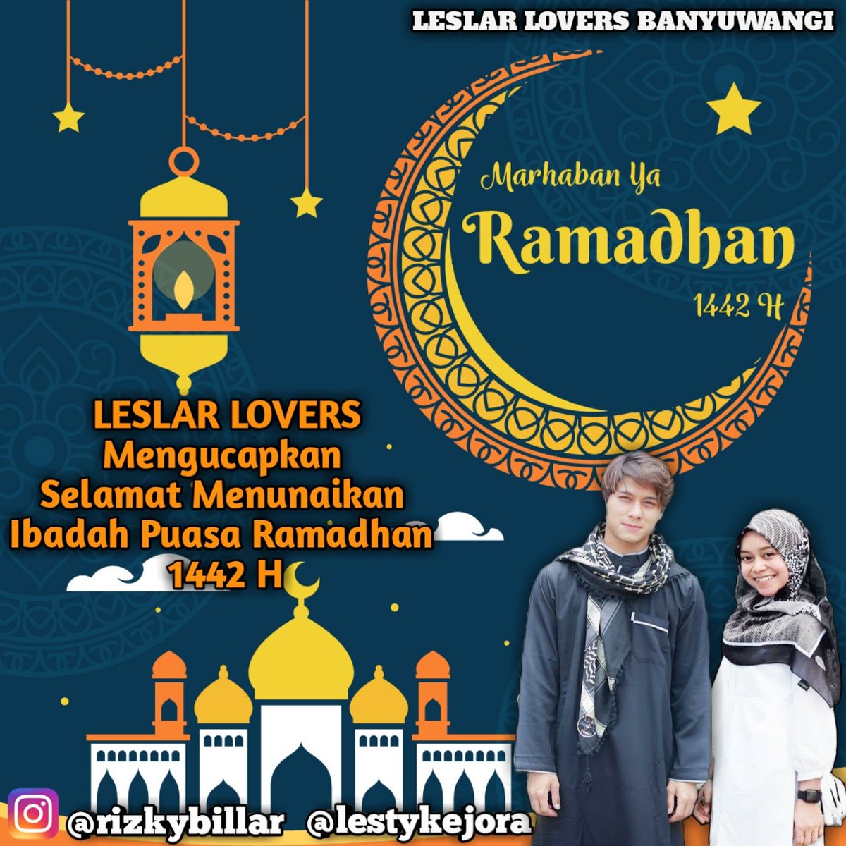LeslarloversB's tweet photo. Kami Keluarga Besar #leslarlovers (Banyuwangi) 
Mengucapkan 
Selamat Menjalankan Ibadah Puasa 1442 H
@Lesti_Jenong_DA
@RizkyBillar https://t.co/G9WLJFz2p6