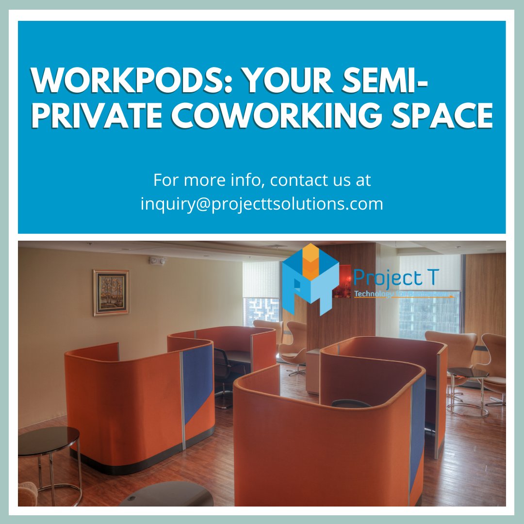 projtsolutions's tweet image. Perfect for the #freelancer are our semi-private #workpods. Each workpod has high partitions for privacy and provides access to internet, meeting, and shared spaces.
Workpods can be leased by the day, week, or month. buff.ly/391MxD4
#Coworking #HotDesk #BGC #ProjectT