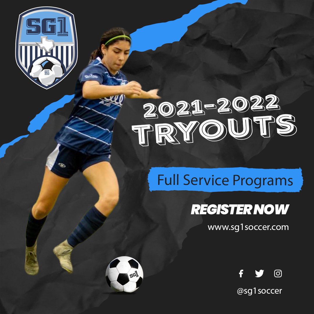 SG1Soccer's tweet photo. 2021/2022 Tryout Registration is NOW OPEN! Visit https://t.co/fJD4ccEiMD… for more info!
.
.
.
.
@AudiOfficial @MamboSeafood @SnowdropCC @FederalGrill 
#sg1soccer #soccer #youthsoccer #tryouts #joinus #sg1family #youthsports #katy #fulshear #richmond #fulshear #cypress #houston https://t.co/Jn7dByBL64