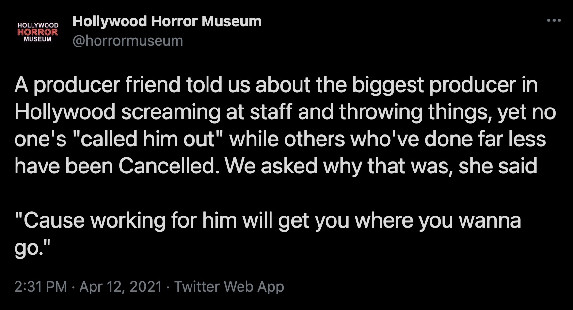 And for those who still follow the Horror Museum on Twitter, I hope these two tweets suddenly look different with the above information.