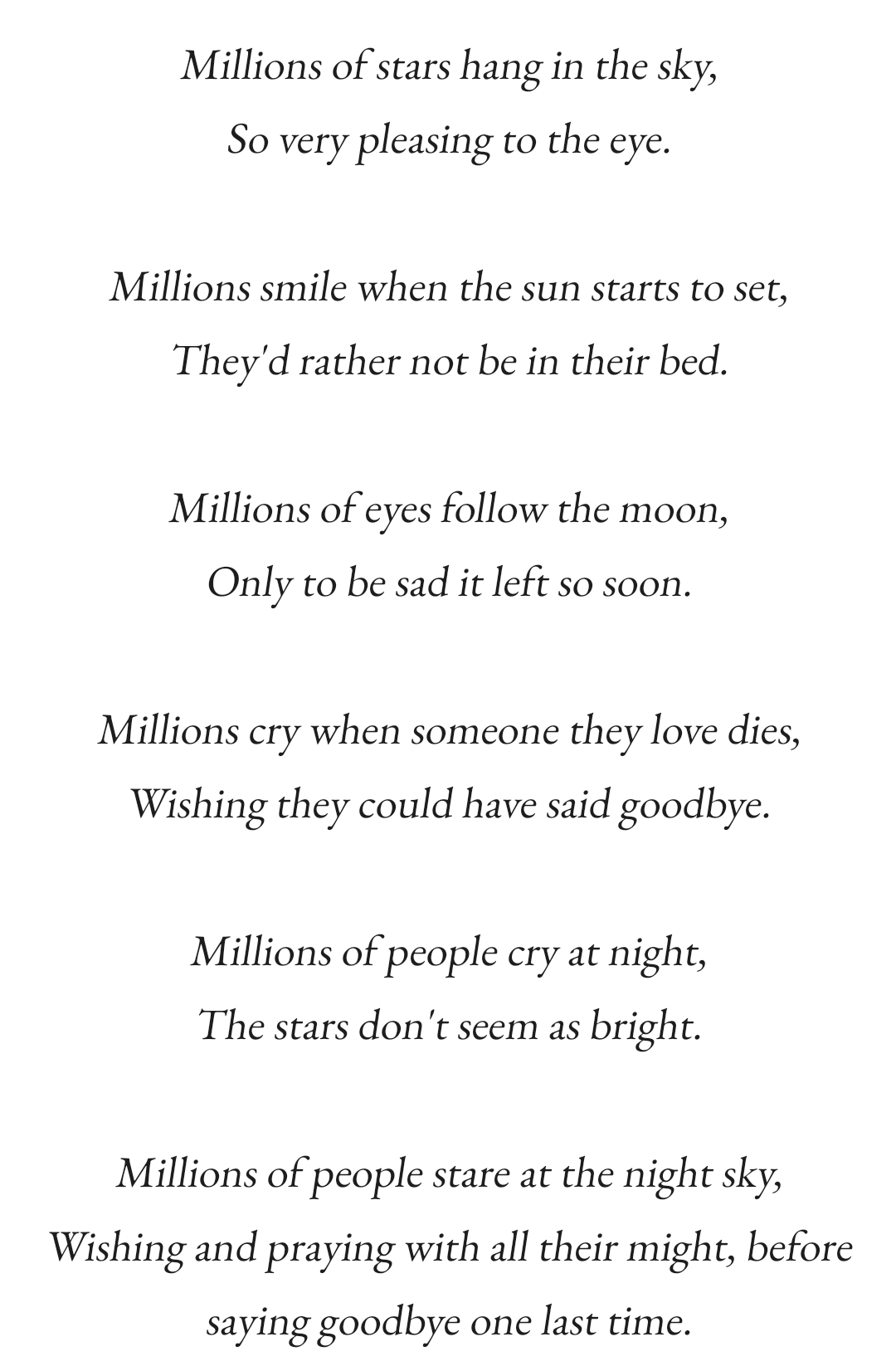 Sad Goodbye Poems