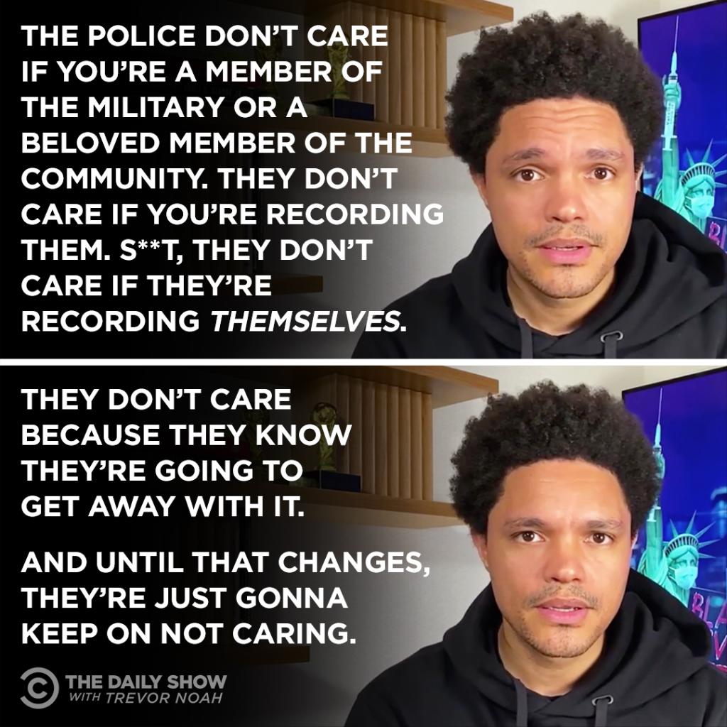 TheDailyShow's tweet image. More on Daunte Wright’s death and Caron Nazario’s violent traffic stop: on.cc.com/3serlQ0