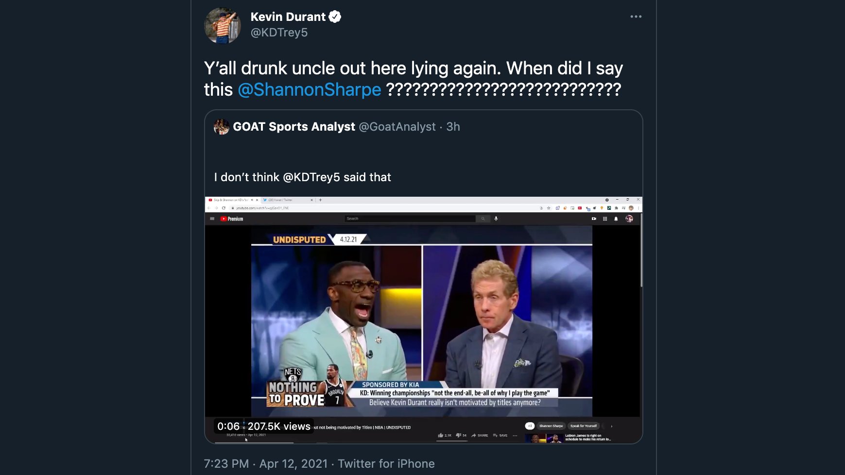 Kevin durant tweet lebron clearance