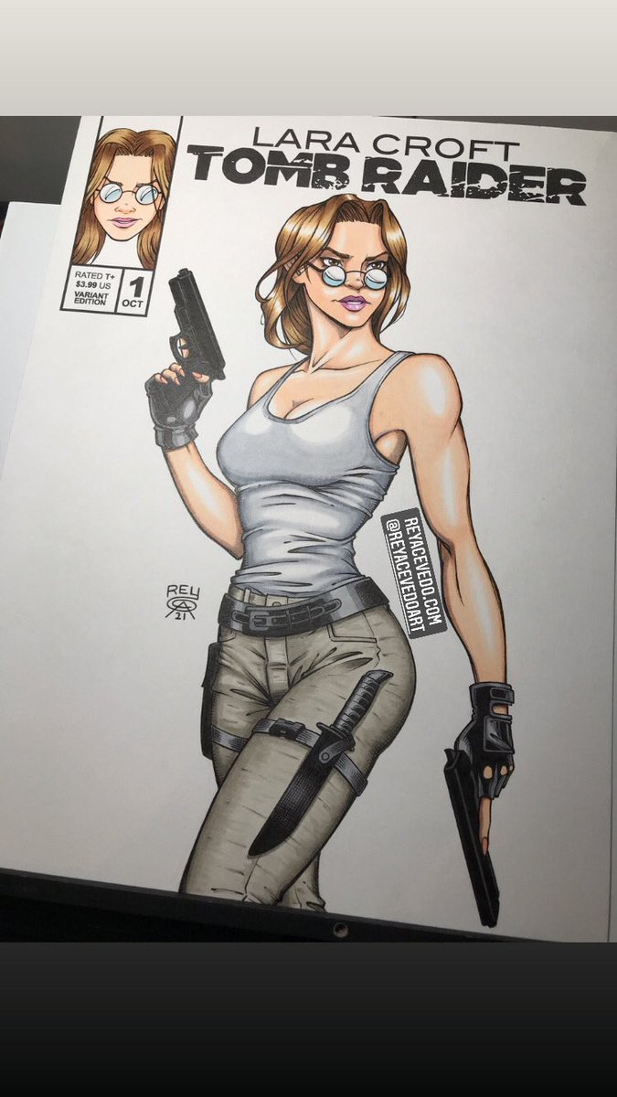 ReyAcevedoArt's tweet photo. Finished coloring this Lara Croft commission on a faux cover. #laracroft #tombraider #laracrofttombraider #videogames #laracroftfanart #fanart #commission #copic #copicmultilinersp #copicart #copicsketchmarkers #copicmultiliners #reyacevedoart https://t.co/MUYdIAzArT