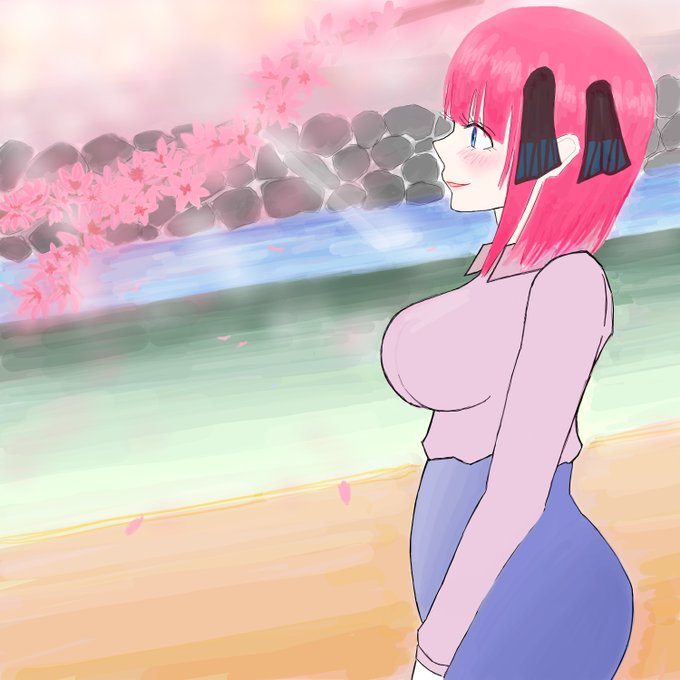 ボトル・シッシさんがTwitterに投稿した中野二乃(五等分の花嫁)のイラスト。