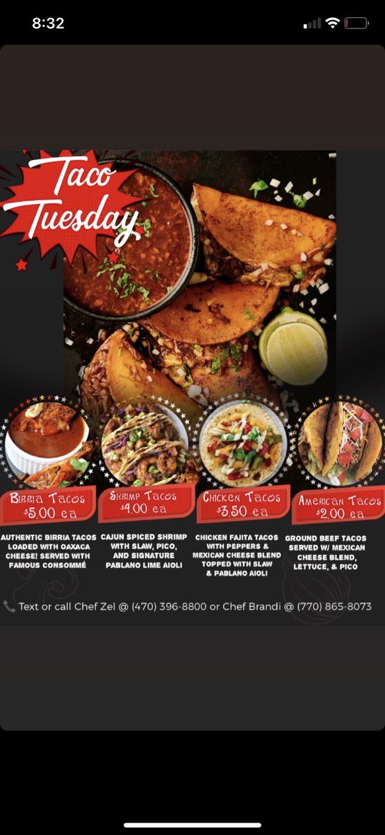 rosegyal_'s tweet photo. TACO TUESDAY!!!!!!! Time to run it back!!!!! We’re taking preorders now!!
#atlanta #atl #jonesboroga #birria #birriatacos #shrimp #shrimptacos #chicken #chickenfajitas #chickenfajitatacos #americantacos #taco #tacotuesday #birriaquesadillas #birriaquesadilla #pickuponly !!! https://t.co/0xjsu2cur4