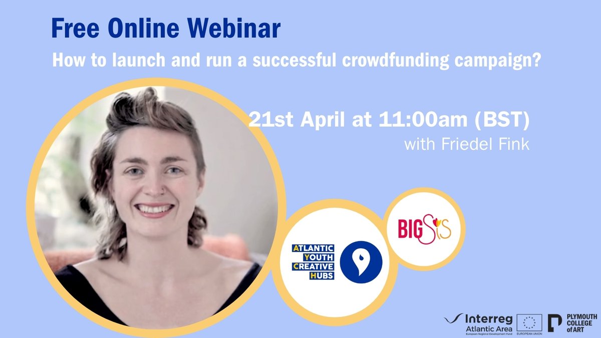 UkAych's tweet photo. Are you interested in financing a (future) project with crowdfunding? Come along to this @AtlanticHubs Free Online Webinar taking place 21 April 11am-12pm (BST), and hear about how crowdfunding can help you get your ideas off the ground. Register for free https://t.co/J54IASdzuv https://t.co/uH82vaDXva