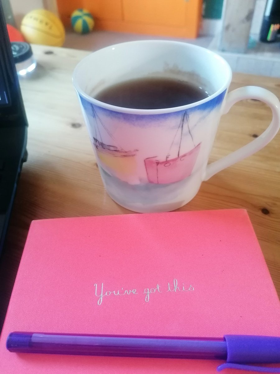 amy_ttgf's tweet photo. All set up for day 2 of @BCUR2021! One of the benefits of conferencing from home is that I don't have to drink my tea from a leaky cardboard cup. 

I'm excited, and nervous, to be presenting my research on drama-based interventions and forensic mental health! #BCUR21 #belongatbu https://t.co/AHVn6NLoEZ
