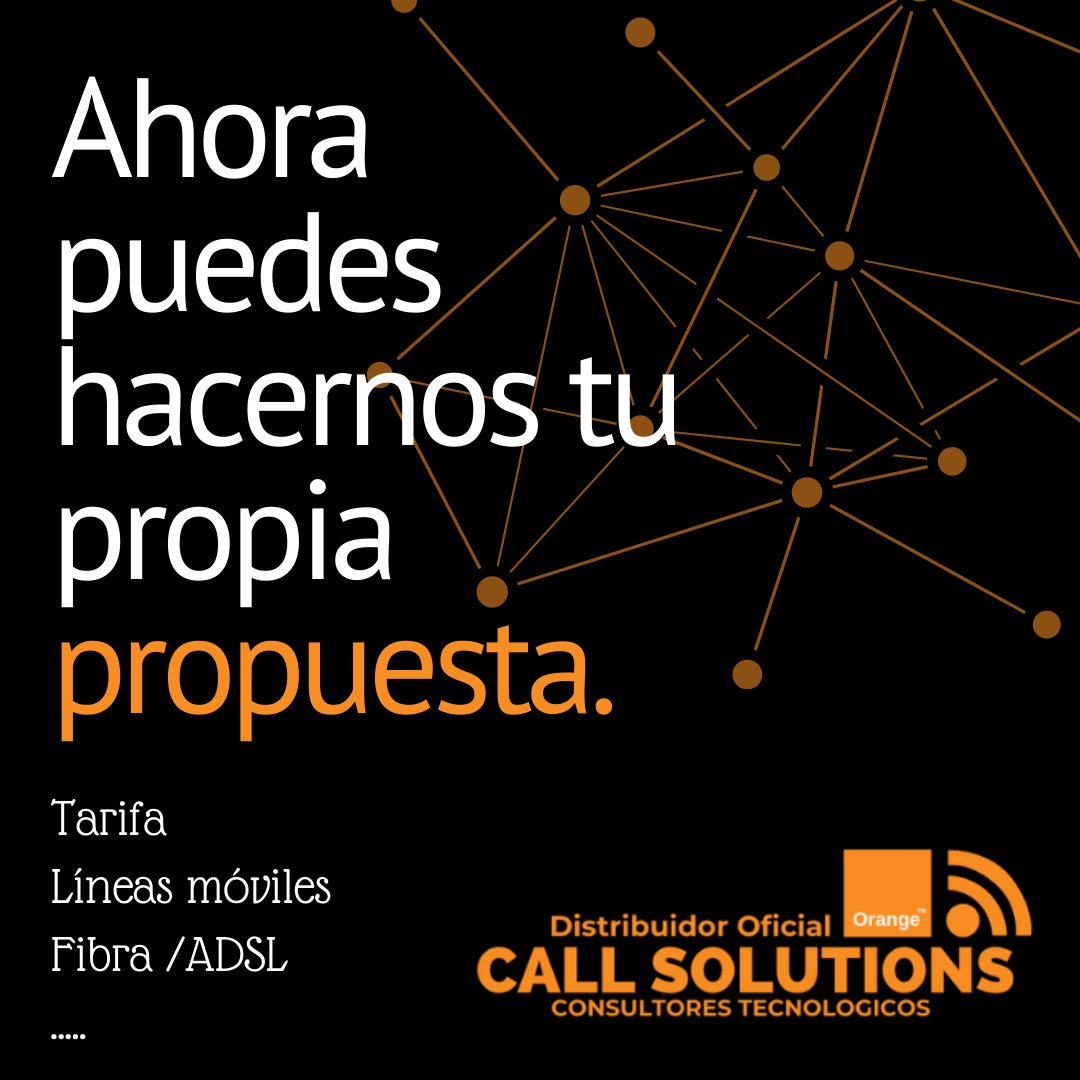 CallsolutionsEs's tweet photo. 🧡🧡🧡🧡
¡¡Elige tu plan que más se adapte a tu negocio!!
Ponte en contacto con nosotros para más información. https://t.co/Q22Yc3NhVG