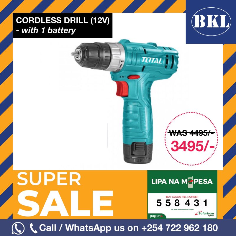 BakuKenya's tweet photo. 🛠 April madness on Total tools🛠
 We’ve picked all the best #Totaltools just for you! Buy these amazing tools today; #Rotarysander, #Anglegrinder, #Impactdrill, #Cordlessdrill (with 1 battery) and #Circularsaw, and enjoy these amazing discounts. #bklke #hardware #dealskenya https://t.co/ORNab2k1il