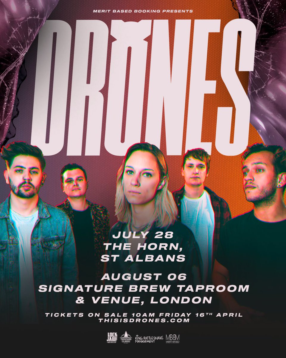 Drones (@dronesuk) on Twitter photo π¨ LONDON & ST ALBANS π¨ LIVE MUSIC IS BACK! We play the <a href="/hornvenue/">The Horn, St Albans</a> on July 28th and <a href="/SignatureBrewE8/">Signature Brew Haggerston</a> on August 6th. Tickets go on sale this Friday at 10am. We can't wait to finally play live again! π π¨ LONDON & ST ALBANS π¨ LIVE MUSIC IS BACK! We play the <a href="/hornvenue/">The Horn, St Albans</a> on July 28th and <a href="/SignatureBrewE8/">Signature Brew Haggerston</a> on August 6th. Tickets go on sale this Friday at 10am. We can't wait to finally play live again! π