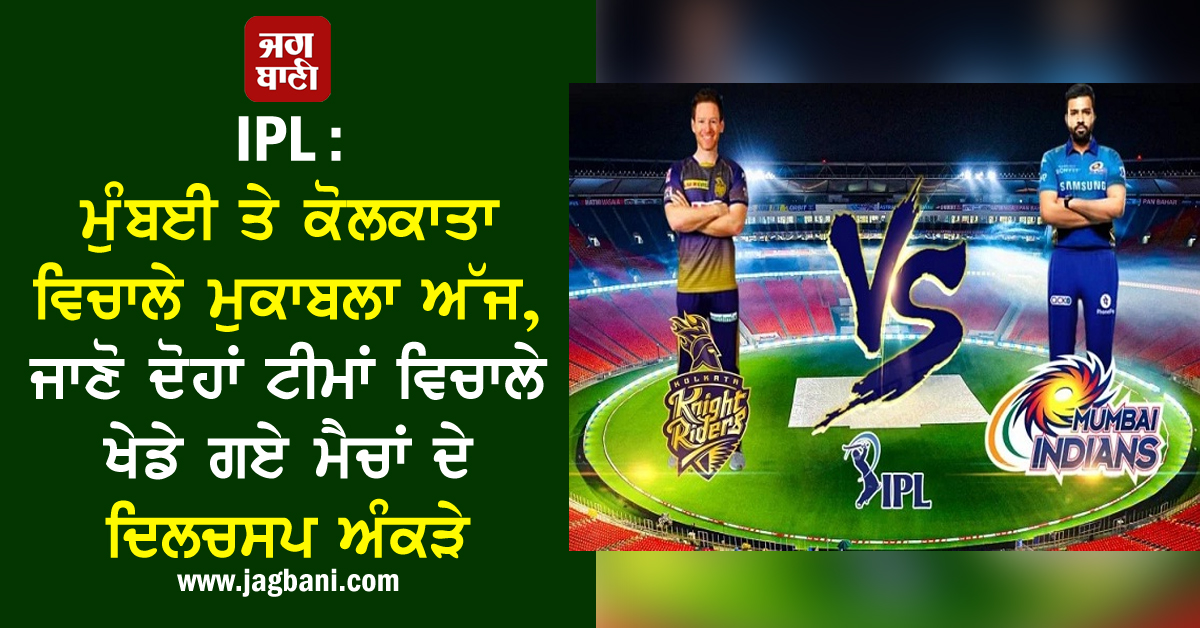 JagbaniOnline's tweet photo. IPL : ਮੁੰਬਈ ਤੇ ਕੋਲਕਾਤਾ ਵਿਚਾਲੇ ਮੁਕਾਬਲਾ ਅੱਜ, ਜਾਣੋ ਦੋਹਾਂ ਟੀਮਾਂ ਵਿਚਾਲੇ ਖੇਡੇ ਗਏ ਮੈਚਾਂ ਦੇ ਦਿਲਚਸਪ ਅੰਕੜੇ
https://t.co/ceX4AWBvK4
#MumbaiIndians #KolkataKnightRiders# #IPL2021 #matches #interestingstatistics https://t.co/sM1XtkRmMd