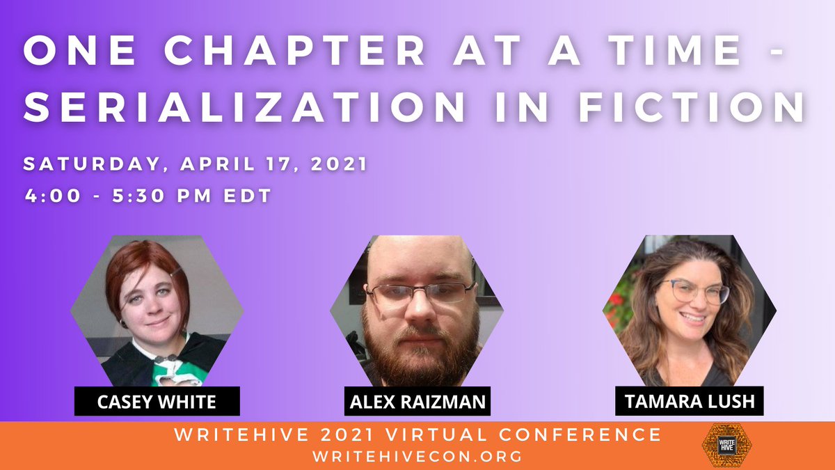 Write_Hive's tweet photo. Get the ins and outs of serialization in fiction and how it can help authors build audiences and drive schedules. Jump in at #WriteHive2021 and see if this might be a good strategy for you!

ONE CHAPTER AT A TIME
@InoraiWrites
@HydraelWrites
@TamaraLush

https://t.co/BH8MpzweSM https://t.co/VgTbGh0p8R