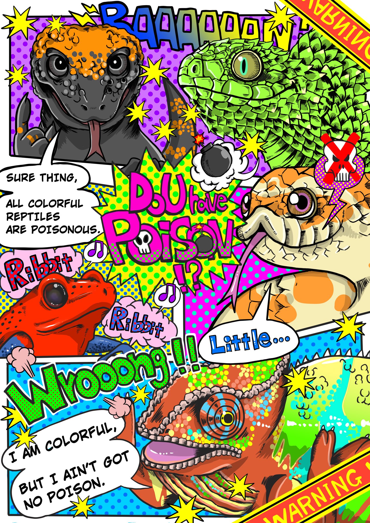 Aya Animal22掲載 毒々 アメコミ風のイラストでーきーたー ハデハデ可愛い 前のも合わせて 納品する T Co Rtjxpj5mbk Twitter