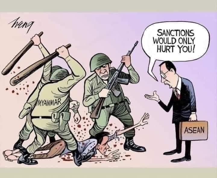 SandarMinnAung1's tweet photo. Favorite cartoon...it really reflects Myanmar #WhatsHappeningInMyanmar #Apr13Coup #NoFlyZoneInMyanmar https://t.co/rWr0jbi3NH
