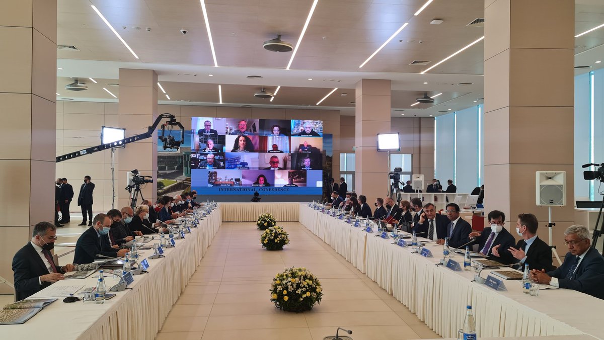 Hybrid International Conference with attendance and keynote address by President Ilham Aliyev on New Vision for South Caucasus will start soon. More than 80 participants representing think tanks, research and security studies center from many different parts of the world.
