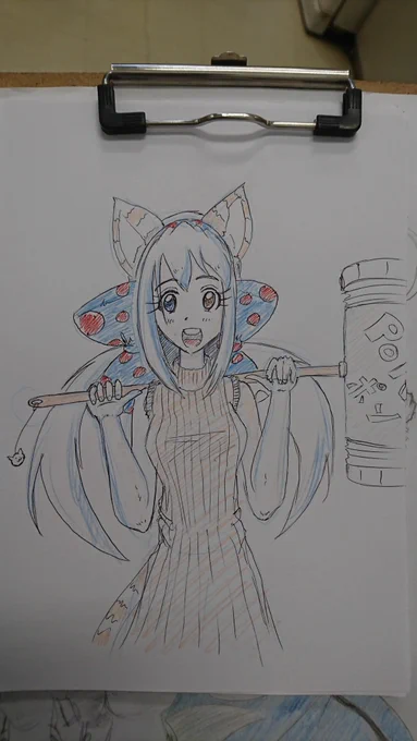 Another break time sketch また休憩のスケッチ。。 #drawing #animegirl #originalcharacter #sketch #catgirl #ArtistOnTwitter #オリキャラ #らくがき #ねこみみ #イラスト