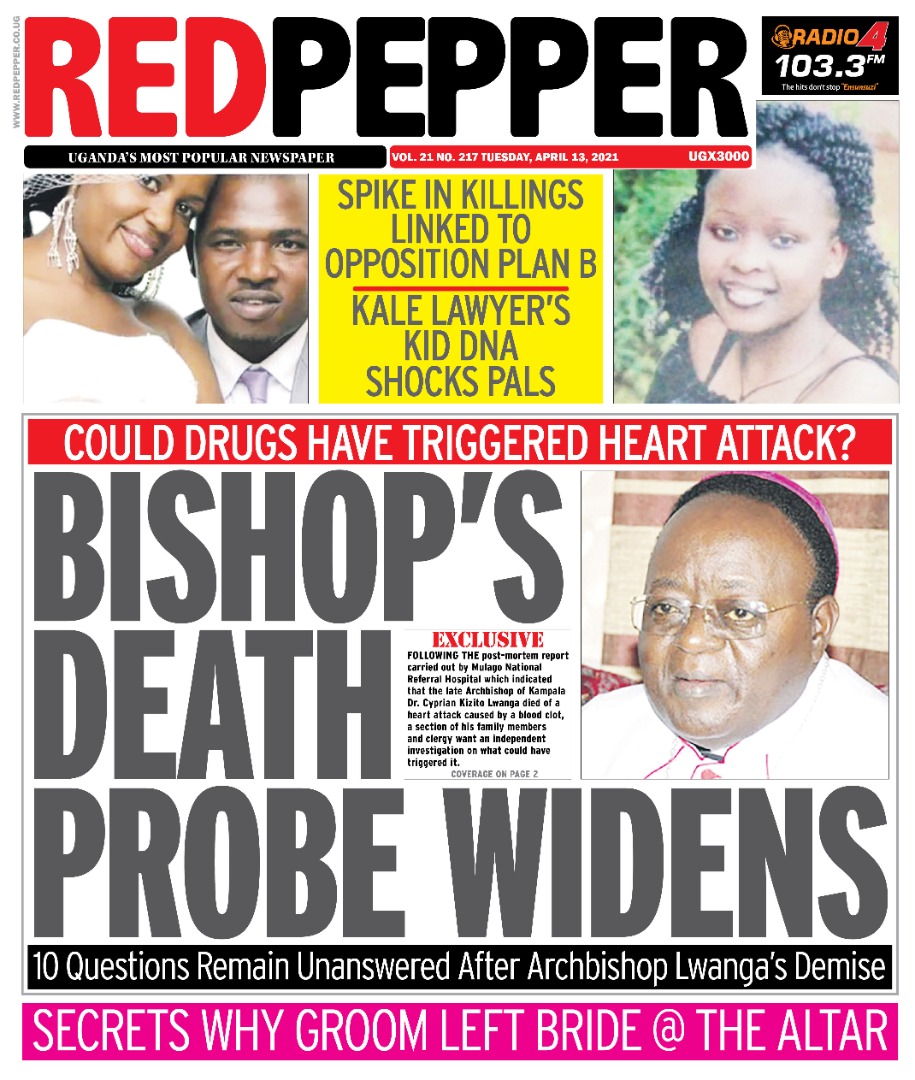 تويتر \ Red Pepper Uganda على تويتر: "TOP STORY: Bishop's Death Probe Widens: Could drugs have triggered Heart attack? 👉 Kale's Lawyer Kid DNA Shocks Pals Spike in Killings Linked to