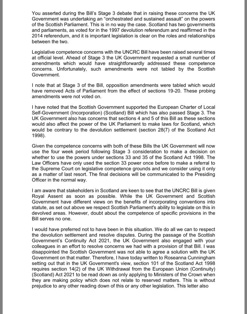 3 weeks ago, on 24th March, the U.K. Govt sent a courteous, well written and reasoned response to John Swinney. On 12th April, the FM misrepresented it to media, the Scot Labour leader sided with her yet again. Her fans then also leapt on the bandwagon, spreading misinformation