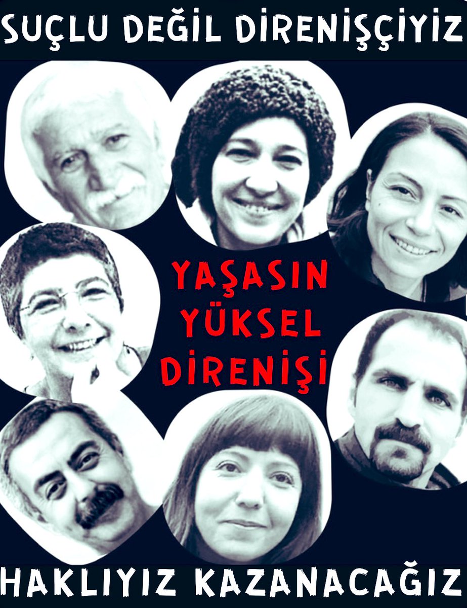 4.5 yıldır ‘İşimizi geri istiyoruz’ direnişini sürdüren #YükselDirenişçileri:

#MahmutKonuk ve
#ArmağanÖzbaş 3.5 ay
#AcunKaradağ 5 ay
#NazanBozkurt 7.5 ay tutsaktılar. 

Tutukluk halleri devam eden
#NuriyeGülmen #AlevŞahin  #MehmetDersulu serbest bırakılsın.

#SuçYokDirenişVar