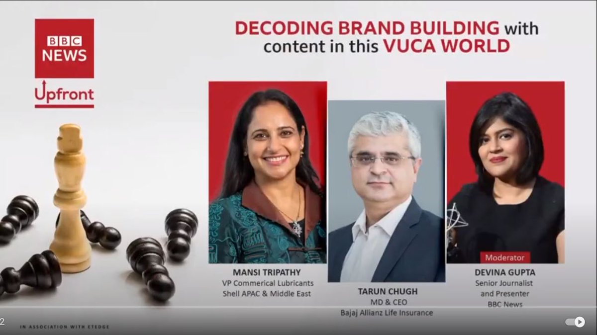 It was an absolute pleasure to take part in the recent BBC Upfront discussion: Decoding Brand Building with content in this VUCA World. youtube.com/watch?v=87J_NX…