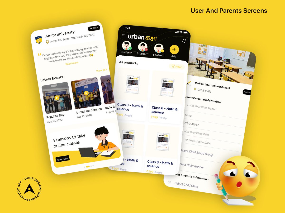 RipenAppsTech's tweet image. Having a smooth &amp;amp; flawless UI/UX design of your academic management app is a required thing.

Here, see the eye-captivating UI/UX designs.

Explore more: bit.ly/2QlR4ZS

#appdesign #edtechapp #mobileappuiux #ui #ux #uiux #design #uidesign #educationapp #ripenapps