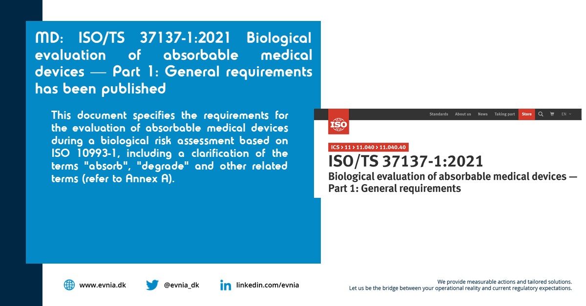 evnia_dk's tweet image. #Didyoulnow that standards of the 10993 series are reviewed for #absorbable #medicaldevices to address #sterilization and drug-device combination aspects?
 lnkd.in/dSVW7vD

#medtech #isostandards #ISO10993 #biocompatibility #biologicalevaluation #MDR