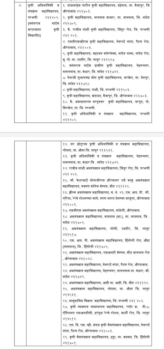MahaAgrivision's tweet photo. महाराष्ट्रातील कृषी व कृषी संलग्न पदवीसाठी अतिरिक्त जागेवरील प्रवेश फेरी १३ व १४ एप्रिल २०२१ रोजी ०४ प्रवेश केंद्रामार्फत होत आहे. प्रवेशासंदर्भात काहीही अडचण आल्यास @MahaAgrivision @mahaabvp च्या कार्यकर्त्यांशी संपर्क करावा.

#AgriAdmissions #Maharashtra
@SS_Nationalist https://t.co/m4wg55YSso